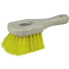 8″ Utility Scrub Brush, Yellow Polypropylene Fill, Short Handle, Foam Block - Americas Tooling