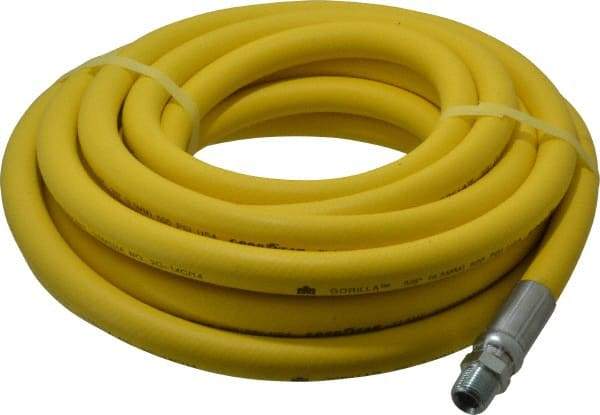 Continental ContiTech - 3/8" ID x 0.73" OD 25' Long Oil Resistant Air Hose - MNPT x MNPT Ends, 500 Working psi, -20 to 190°F, 3/8" Fitting, Yellow - Americas Tooling