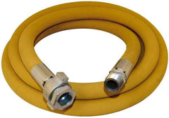 Alliance Hose & Rubber - 1-1/2" ID x 2.05" OD 50' Long Wire Braid Air Hose - Male NPT x Female NPT Ground Joint Swivel Ends, 600 Working psi, -22 to 176°F, 1-1/2" Fitting, Yellow - Americas Tooling