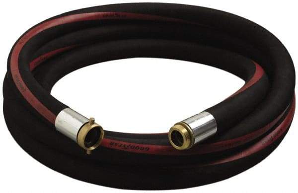 Alliance Hose & Rubber - 3" ID x 3.57" OD x 25' OAL, Male x Female Petroleum Transfer Hose - 150 Max Working psi, -35 to 200°F, 7" Bend Radius, 3" Fitting, Black - Americas Tooling