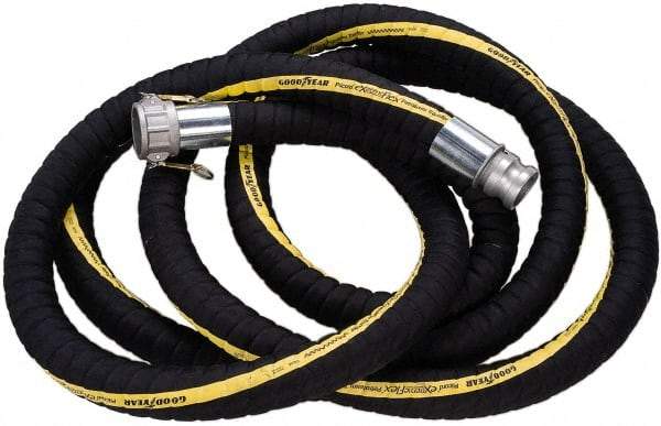 Alliance Hose & Rubber - 3" ID x 3-1/2" OD x 25' OAL, Cam & Groove Petroleum Transfer Hose - 200 Max Working psi, -40 to 200°F, 3" Bend Radius, 3" Fitting, Black - Americas Tooling