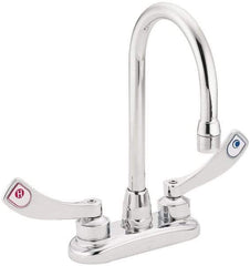 Moen - 2 Hole Mount, Spout Reach Commercial Faucet - Two Handle, Wrist Blade Handle, High Spout, No Drain - Americas Tooling