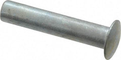 RivetKing - 0.084 to 0.09" Hole Diam, Round Head, Zinc Plated Steel, Semi Tubular Rivet - 7/32 Head Diam, 5/8" Length Under Head, 1/8 Body Diam - Americas Tooling