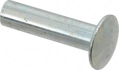 RivetKing - 0.134 to 0.141" Hole Diam, Round Head, Zinc Plated Steel, Semi Tubular Rivet - 3/8 Head Diam, 3/4" Length Under Head, 3/16 Body Diam - Americas Tooling