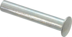 RivetKing - 0.176 to 0.184" Hole Diam, Round Head, Zinc Plated Steel, Semi Tubular Rivet - 7/16 Head Diam, 1-1/2" Length Under Head, 1/4 Body Diam - Americas Tooling