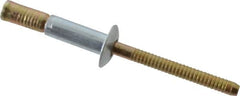 RivetKing - Size 67 Dome Head Steel Structural with Locking Stem Blind Rivet - Steel Mandrel, 0.062" to 0.437" Grip, 0.4" Head Diam, 0.192" to 0.196" Hole Diam, 0.577" Length Under Head, 3/16" Body Diam - Americas Tooling