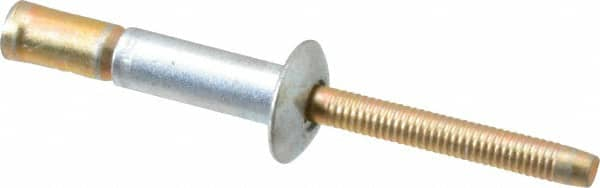 RivetKing - Size 810 Dome Head Steel Structural with Locking Stem Blind Rivet - Steel Mandrel, 0.08" to 5/8" Grip, 0.53" Head Diam, 0.257" to 0.261" Hole Diam, 0.847" Length Under Head, 1/4" Body Diam - Americas Tooling