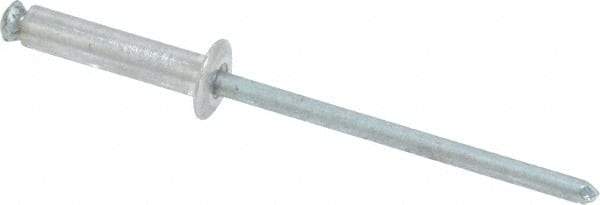 RivetKing - Dome Head Aluminum Peel Blind Rivet - Steel Mandrel, 1/8" to 0.354" Grip, 0.255" Head Diam, 0.129" Max Hole Diam, 0.551 to 0.590" Length Under Head, 1/8" Body Diam - Americas Tooling