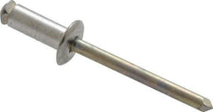 RivetKing - Dome Head Aluminum Peel Blind Rivet - Steel Mandrel, 0.188" to 0.275" Grip, 3/8" Head Diam, 0.196" Max Hole Diam, 0.511" Length Under Head, 3/16" Body Diam - Americas Tooling