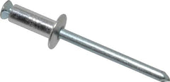 RivetKing - Dome Head Aluminum Peel Blind Rivet - Steel Mandrel, 0.188" to 0.354" Grip, 3/8" Head Diam, 0.196" Max Hole Diam, 0.551 to 0.590" Length Under Head, 3/16" Body Diam - Americas Tooling