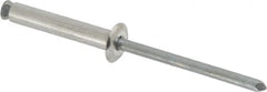 RivetKing - Dome Head Aluminum Peel Blind Rivet - Steel Mandrel, 0.188" to 0.866" Grip, 3/8" Head Diam, 0.196" Max Hole Diam, 1.063 to 1.012" Length Under Head, 3/16" Body Diam - Americas Tooling