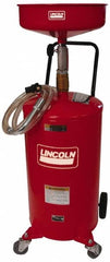 Lincoln - 18 Gal Pressurized Evacuation Drain Container with Casters - Red with 14" Bowl, 40" Long Hose - Americas Tooling