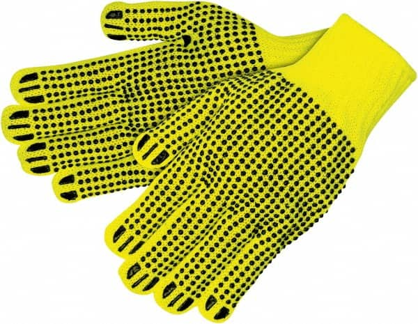 MCR Safety - Size S Synthetic Blend General Protection Work Gloves - For General Purpose, Knit Wrist Cuff, Hi-Vis Yellow, Paired - Americas Tooling