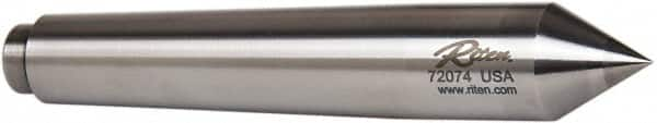 Riten - 7/8" Head Diam, Carbide-Tipped Steel Standard Point Half Dead Center - Jarno 7 Taper, 7/8" Point Diam, 1-3/16" Point Length, 5-1/4" OAL - Americas Tooling