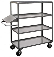 Jamco - 3,000 Lb Capacity, 4 Shelf, Steel Stock Truck - 30" Long x 48" Wide x 60" High, 6" Diam Phenolic Wheels - Americas Tooling