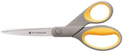 Clauss - 3-1/4" LOC, 8" OAL Titanium Standard Shears - Ambidextrous, Straight Handle, For General Purpose Use - Americas Tooling