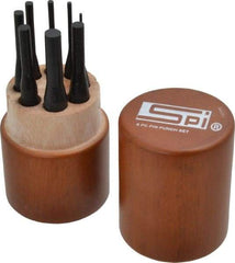 SPI - 8 Piece, 1/16 to 5/16", Pin Punch Set - Round Shank, Comes in Custom Wood Case - Americas Tooling