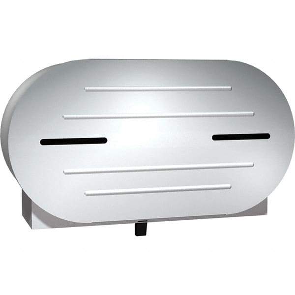 ASI-American Specialties, Inc. - Jumbo Double Roll Stainless Steel Toilet Tissue Dispenser - 20-13/16" Wide x 11-3/8" High x 6-3/16" Deep, Silver - Americas Tooling