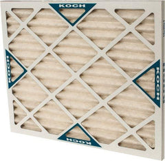 Made in USA - 16" Noml Height x 20" Noml Width x 1" Noml Depth, 30 to 35% Capture Efficiency, Wire-Backed Pleated Air Filter - MERV 8, Synthetic with Antimicrobial Protection, Integrated Beverage Board Frame, 300 Max FPM, 670 CFM, For Any Unit - Americas Tooling