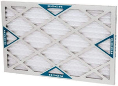 Made in USA - 16" Noml Height x 25" Noml Width x 1" Noml Depth, 30 to 35% Capture Efficiency, Wire-Backed Pleated Air Filter - MERV 8, Synthetic with Antimicrobial Protection, Integrated Beverage Board Frame, 300 Max FPM, 840 CFM, For Any Unit - Americas Tooling