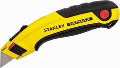 Stanley - Retractable Utility Knife - 60mm Blade, Yellow & Black Aluminum Handle, 5 Blades Included - Americas Tooling