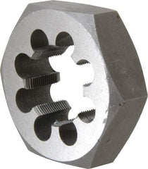 Interstate - 1-5/8 - 18 UNEF Thread, 3-1/8" Hex, Right Hand Thread, Hex Rethreading Die - Carbon Steel, 1" Thick - Exact Industrial Supply