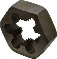 Interstate - 1-5/8 - 5-1/2 UNS Thread, 3-1/8" Hex, Right Hand Thread, Hex Rethreading Die - Carbon Steel, 1" Thick - Exact Industrial Supply