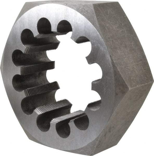 Interstate - 3-3/4 - 12 UNS Thread, 6" Hex, Right Hand Thread, Hex Rethreading Die - Carbon Steel, 2-1/4" Thick - Exact Industrial Supply