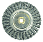 6" Filler Pass Brush - .023 Steel Wire; 5/8-11 Dbl-Hex Nut - Dually Weld Cleaning Brush - Americas Tooling