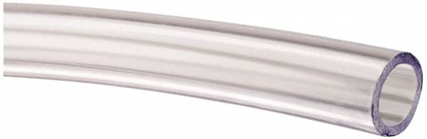 Made in USA - 1/2" ID x 11/16" OD, 3/32" Wall Thickness, Cut to Length (100' Standard Length) PVC Tube - Clear, 40 Max psi, 68 Shore A Hardness - Americas Tooling