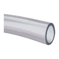 Made in USA - 1-1/4" ID x 1-5/8" OD, 3/16" Wall Thickness, Cut to Length (50' Standard Length) PVC Tube - Clear, 31 Max psi, 68 Shore A Hardness - Americas Tooling