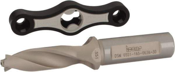 Iscar - 0.551 to 0.587" Diam, 3xD, 1.65" Max Depth, 5/8" Shank Diam, 4.27" OAL, Replaceable Tip Drill - IDK, IDM, IDN, IDP Insert, DSM Toolholder, Series ChamDrillJet - Americas Tooling