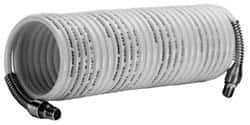 Coilhose Pneumatics - 3/8" ID, 3/8 Thread, 12' Long, Yellow Nylon Coiled & Self Storing Hose - Americas Tooling