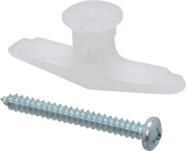 Toggler - #6 to 14 Screw, 5/16" Diam, 1-1/4" Long, 3/8 to 1/2" Thick, Plastic Toggle Drywall & Hollow Wall Anchor - 5/16" Drill, Plastic, Use in Drywall - Americas Tooling