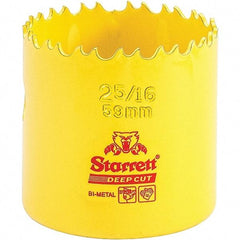 Starrett - 2-5/16" Diam, 2" Cutting Depth, Hole Saw - High Speed Steel Saw, Toothed Edge - Americas Tooling