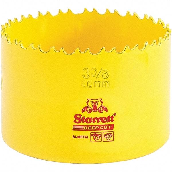 Starrett - 3-3/8" Diam, 2" Cutting Depth, Hole Saw - High Speed Steel Saw, Toothed Edge - Americas Tooling