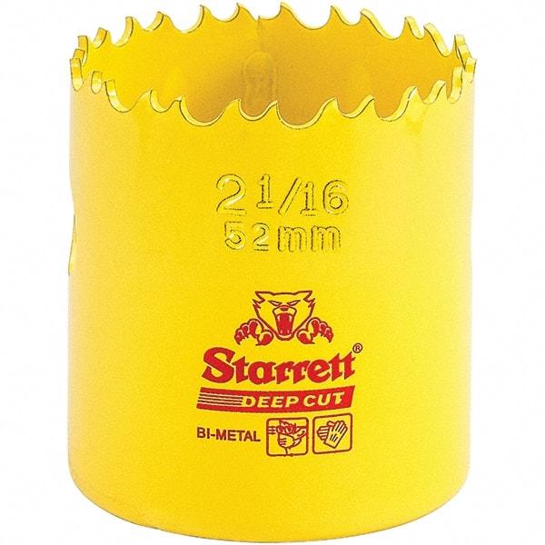 Starrett - 2-1/16" Diam, 2" Cutting Depth, Hole Saw - High Speed Steel Saw, Toothed Edge - Americas Tooling