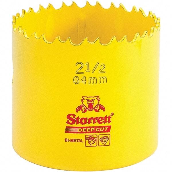 Starrett - 2-1/2" Diam, 2" Cutting Depth, Hole Saw - High Speed Steel Saw, Toothed Edge - Americas Tooling