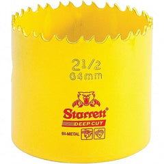 Starrett - 2-1/2" Diam, 2" Cutting Depth, Hole Saw - High Speed Steel Saw, Toothed Edge - Americas Tooling