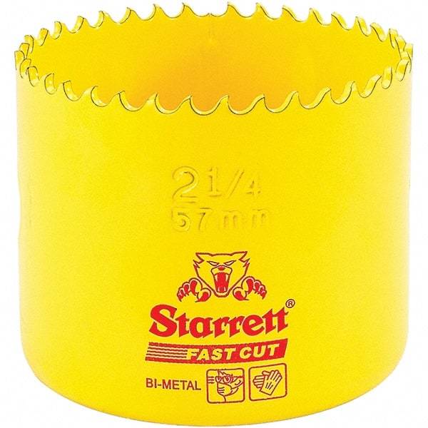 Starrett - 2-1/4" Diam, 1-5/8" Cutting Depth, Hole Saw - High Speed Steel Saw, Toothed Edge - Americas Tooling