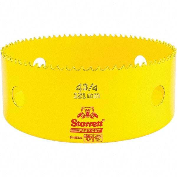 Starrett - 4-3/4" Diam, 1-5/8" Cutting Depth, Hole Saw - High Speed Steel Saw, Toothed Edge - Americas Tooling