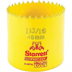 Starrett - 1-13/16" Diam, 1-5/8" Cutting Depth, Hole Saw - High Speed Steel Saw, Toothed Edge - Americas Tooling