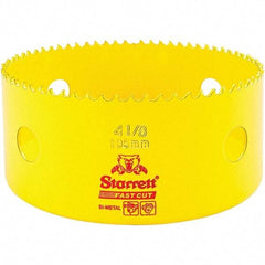 Starrett - 4-1/8" Diam, 1-5/8" Cutting Depth, Hole Saw - High Speed Steel Saw, Toothed Edge - Americas Tooling