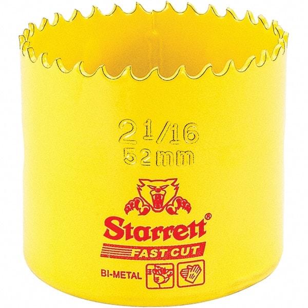 Starrett - 2-1/16" Diam, 1-5/8" Cutting Depth, Hole Saw - High Speed Steel Saw, Toothed Edge - Americas Tooling