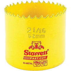 Starrett - 2-1/16" Diam, 1-5/8" Cutting Depth, Hole Saw - High Speed Steel Saw, Toothed Edge - Americas Tooling