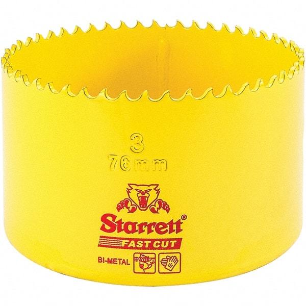 Starrett - 3" Diam, 1-5/8" Cutting Depth, Hole Saw - High Speed Steel Saw, Toothed Edge - Americas Tooling