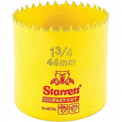 Starrett - 1-3/4" Diam, 1-5/8" Cutting Depth, Hole Saw - High Speed Steel Saw, Toothed Edge - Americas Tooling