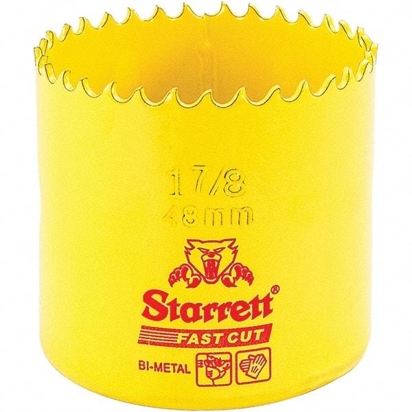 Starrett - 1-7/8" Diam, 1-5/8" Cutting Depth, Hole Saw - High Speed Steel Saw, Toothed Edge - Americas Tooling