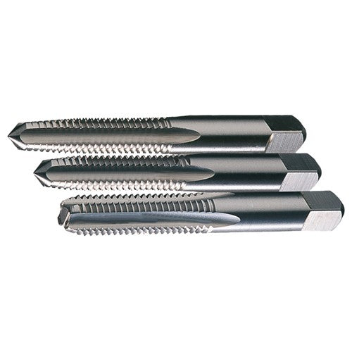 ‎1/4-20 UNC 4 Flute H3 Taper-Plug-Bottoming HSS Standard Straight Flute 3-Piece Hand Tap Set- TiN - Exact Industrial Supply