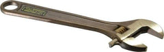 Ampco - 15/16" Jaw Capacity, 6" Nonsparking Adjustable Wrench - Aluminum Bronze, Plain Finish - Americas Tooling